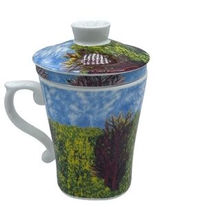 Porcelain TAIWAN Tea Cup Lidded With Infuser Bowl  Pre-owned In Original box